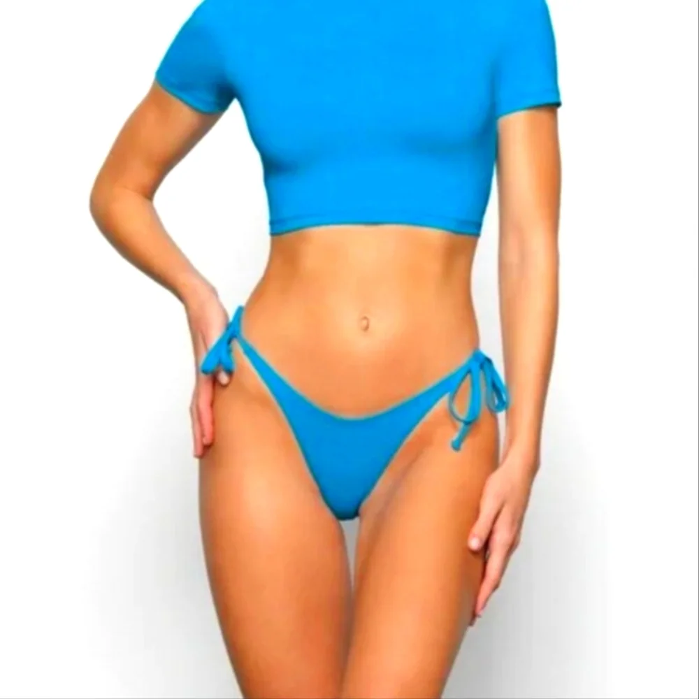 NWT Skims Recycled Swim Dippy Tie Bikini Bottom Turquoise 2XL